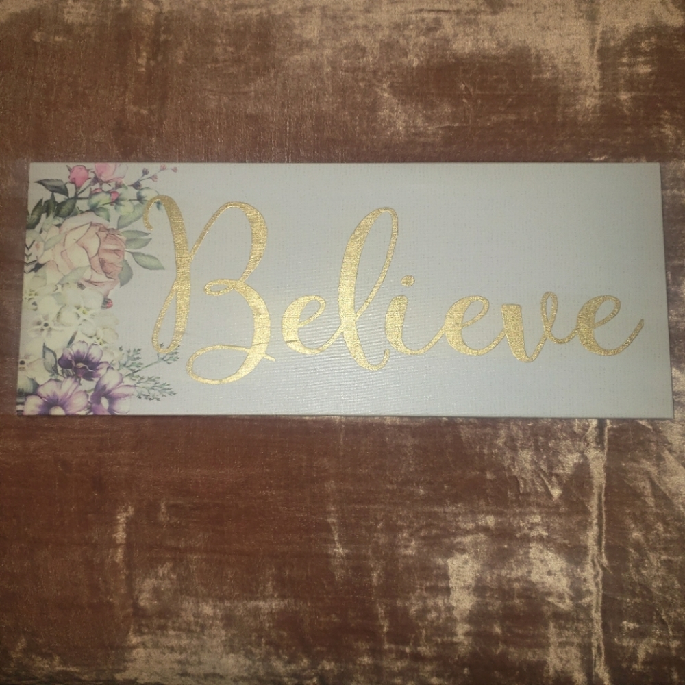 Floral Believe Motivational Wall Art